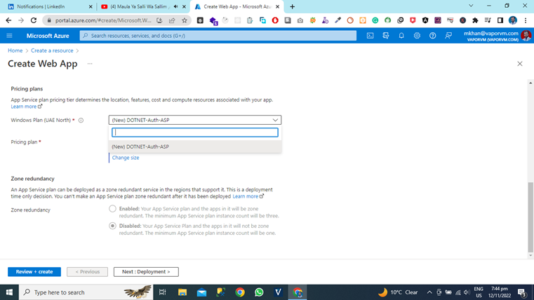 How To Create Azure App Using Azure Cloud Portal